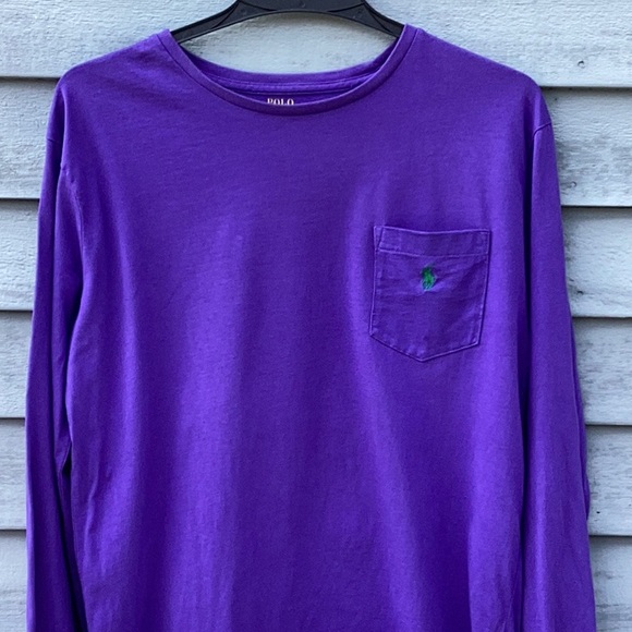 Polo by Ralph Lauren Purple Long Sleeve Tee Medium - Picture 2 of 5
